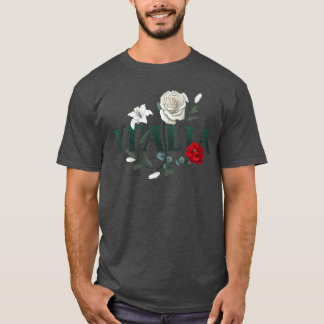 Dames Bloemen van Italië Vintage Stijl Minimalisti T-shirt