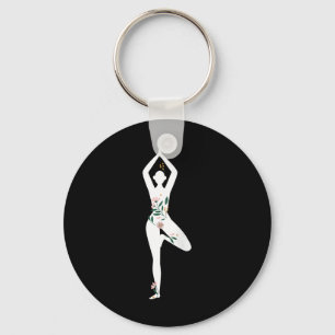 Dames Bloemenliefhebber Meditatie Yoga Ckprint Sleutelhanger