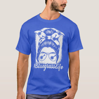 Dames Bluegrass Leven Rommelige Knot Banjowraagins T-shirt
