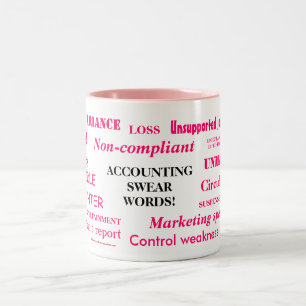 Dames boekhouden schelden woorden! Vrouw Accountan Tweekleurige Koffiemok