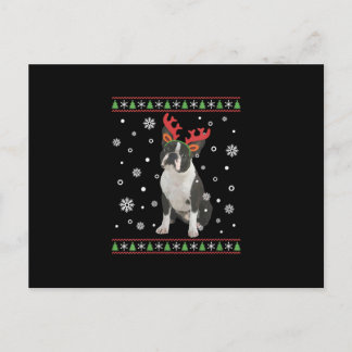Dames Boston Terrier Kerstmis Horrelijke Kerst Swe Feestdagenkaart