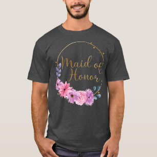 Dames Bruid Wordt Jachtnacht Blauwe Bloem T-shirt