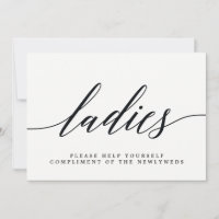 Dames-bruiloft Bathroom Sign - Modern Script