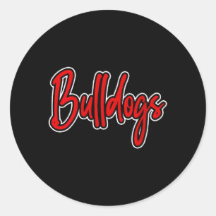 Dames Bulldogs High School Spirit Fan Team Ronde Sticker
