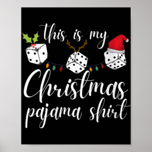 Dames Bunco Kerst Pyjama Dobbelspel Avond Poster