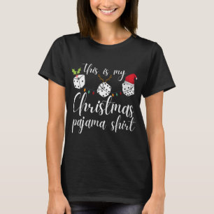 Dames Bunco Kerst Pyjama Dobbelspel Avond T-shirt