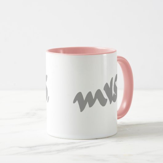 Dames Cadeaus voor Moederdag Grijs Wit Roze Mok (Voorkant rechts)