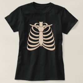Dames Cartoon Ribbenkast Halloween T-Shirt