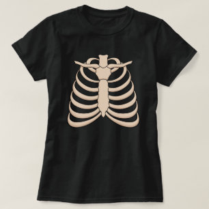 Dames Cartoon Ribbenkast Halloween T-Shirt