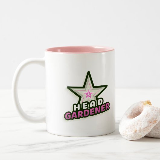 Dames Chef Gardener Café Mug - Rose (Avec donut)