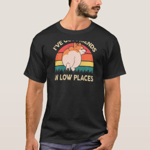Dames Corgi Ik Heb Vrienden Op Een Lage Plaats Cor T-shirt
