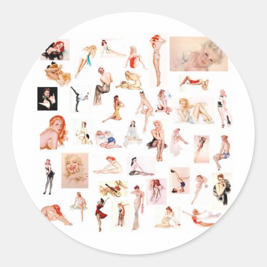 Dames dames, dames! ronde sticker (Voorkant)