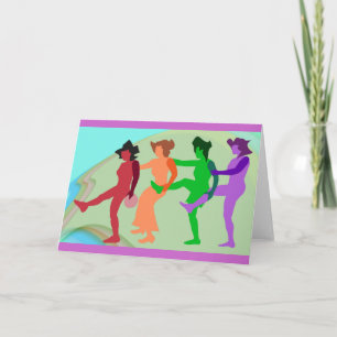 Dames dansen wenskaart kaart