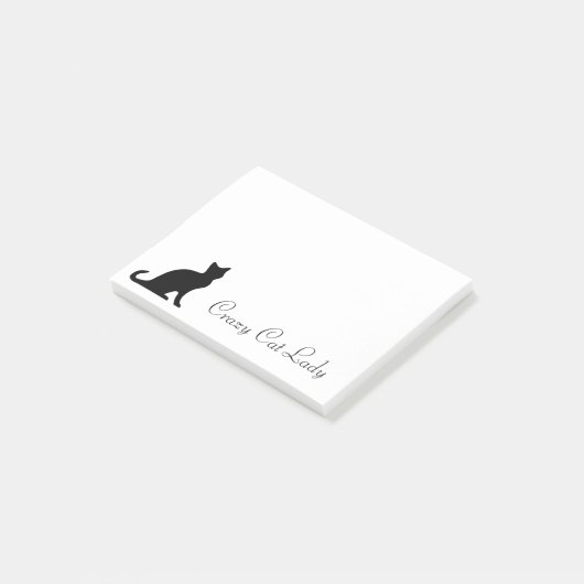 Dames de chat folles Post-it® | chaton noir (Incliné)