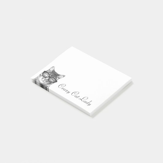 Dames de chat folles Post-it® | kitty en lunettes (Incliné)