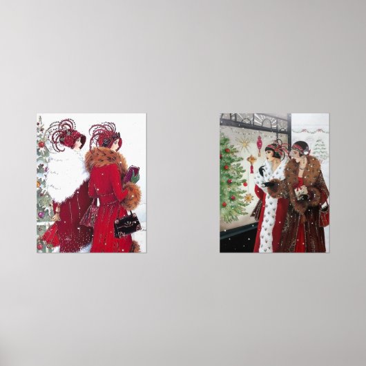 Dames de Noël Art déco rétro (Recto)