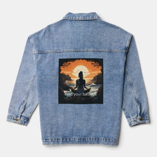 Dames Denim, Jean Jacket - Meditator, zonsondergan