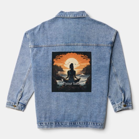 Dames Denim, Jean Jacket - Meditator, zonsondergan (Achterkant)