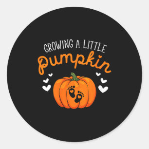 Dames die een beetje groeien Pompoen Halloween Zwa Ronde Sticker