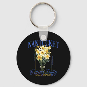 Dames die gek worden Nantucket narcis bloem Sleutelhanger