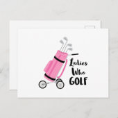 Dames die Golf Briefkaart (Voorkant / Achterkant)