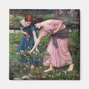 Dames die Rozen schoppen, John William Waterhouse Magneet