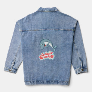 Dames, Dolphin Art Design Denim Jean Jacket