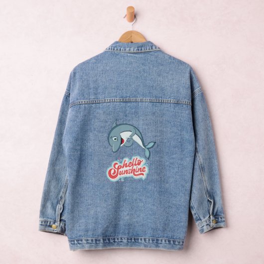 Dames, Dolphin Art Design Denim Jean Jacket (Hangar)