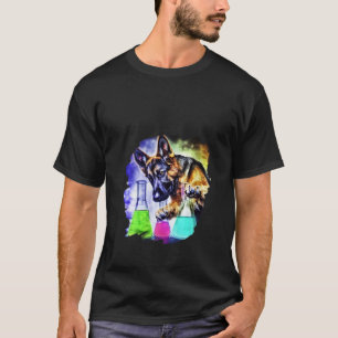Dames Duitse Herdershond Gekke Wetenschapper Chemi T-shirt