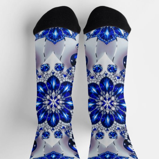 Dames duurzame sokken met blauwe witte kleuren (Top)