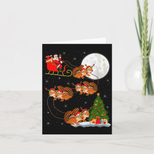 Dames eekhoorn Kerstman slee slee vliegend grappig Kaart
