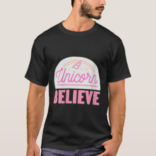 Dames Eenhoorn Geloof Sitive Magie Fantasie Regenb T-shirt