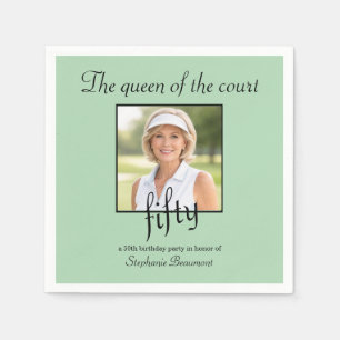 Dames Elegante Foto Tennis 50e Verjaardagsfeestje Servet