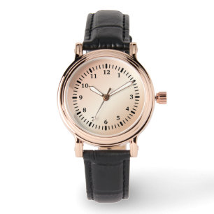 Dames Elegante Roze Goud Kleurige Zwarte Band Horloge