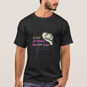 Dames Elke Meid Heeft Een Klein Scheurtje In Haar T-shirt