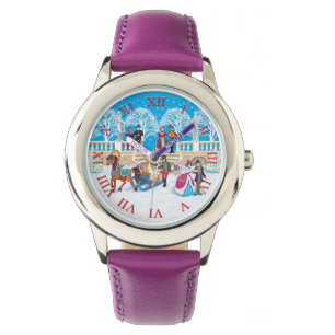 Dames en heren, die door het park wandelen horloge