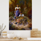 dames- en wielschuur in het bos poster (Keuken)