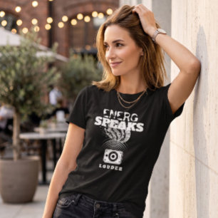 Dames Energie Praat Harder Muziek Luidspreker Graf T-shirt