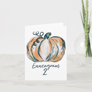 Dames Enneagram 2 Waterverf Pompoen Herfst Dankzeg Kaart