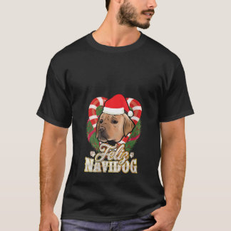 Dames Feliz Navidog Labrador Met Sinterklaas Hoed T-shirt