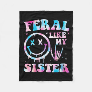 Dames Feral Als Een Zus Funny Sarcastisch Zus Fleece Deken
