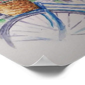 Dames fiets in het voorjaar poster (Hoek)