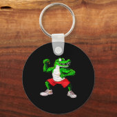 Dames Fitness Krokodil V-hals Sleutelhanger (Voorkant)