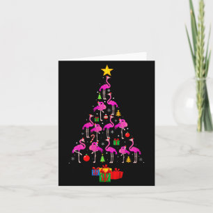 Dames Flamingo Kerstboom Pyjama Kerstman Hoed F Kaart