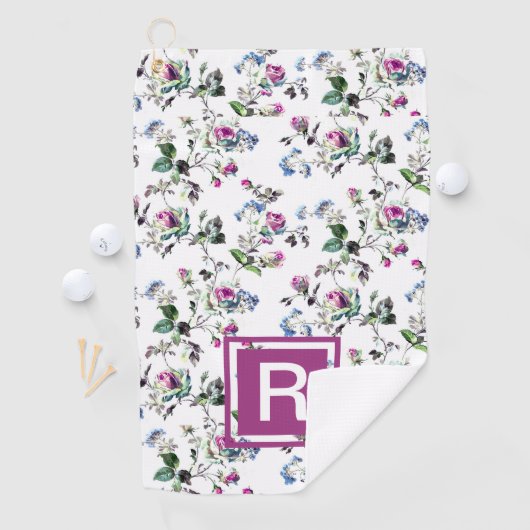 Dames Floral Personnalisé Monogramme serviette de (En situation)