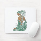  dames gaan groene kunst afdrukken muismat (Met muis)