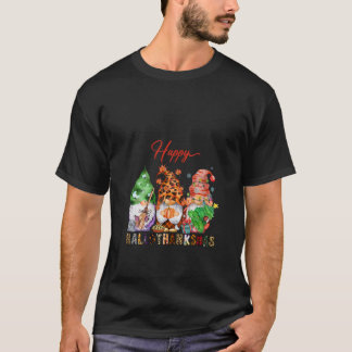 Dames Gelukkig Hallothanksmas Schattige Gnomes Her T-shirt