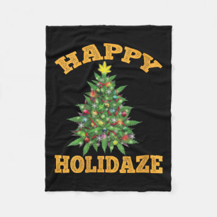Dames Gelukkige Feestdagen Grappige Wiet Kerst Sto Fleece Deken