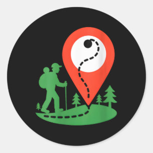 Dames Geocaching Wandel V-hals Ronde Sticker