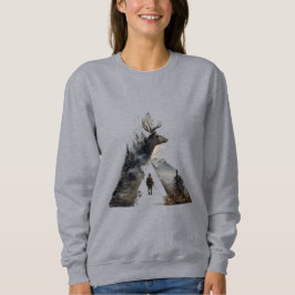 Dames geometrische berghert wildernis sweatshirt